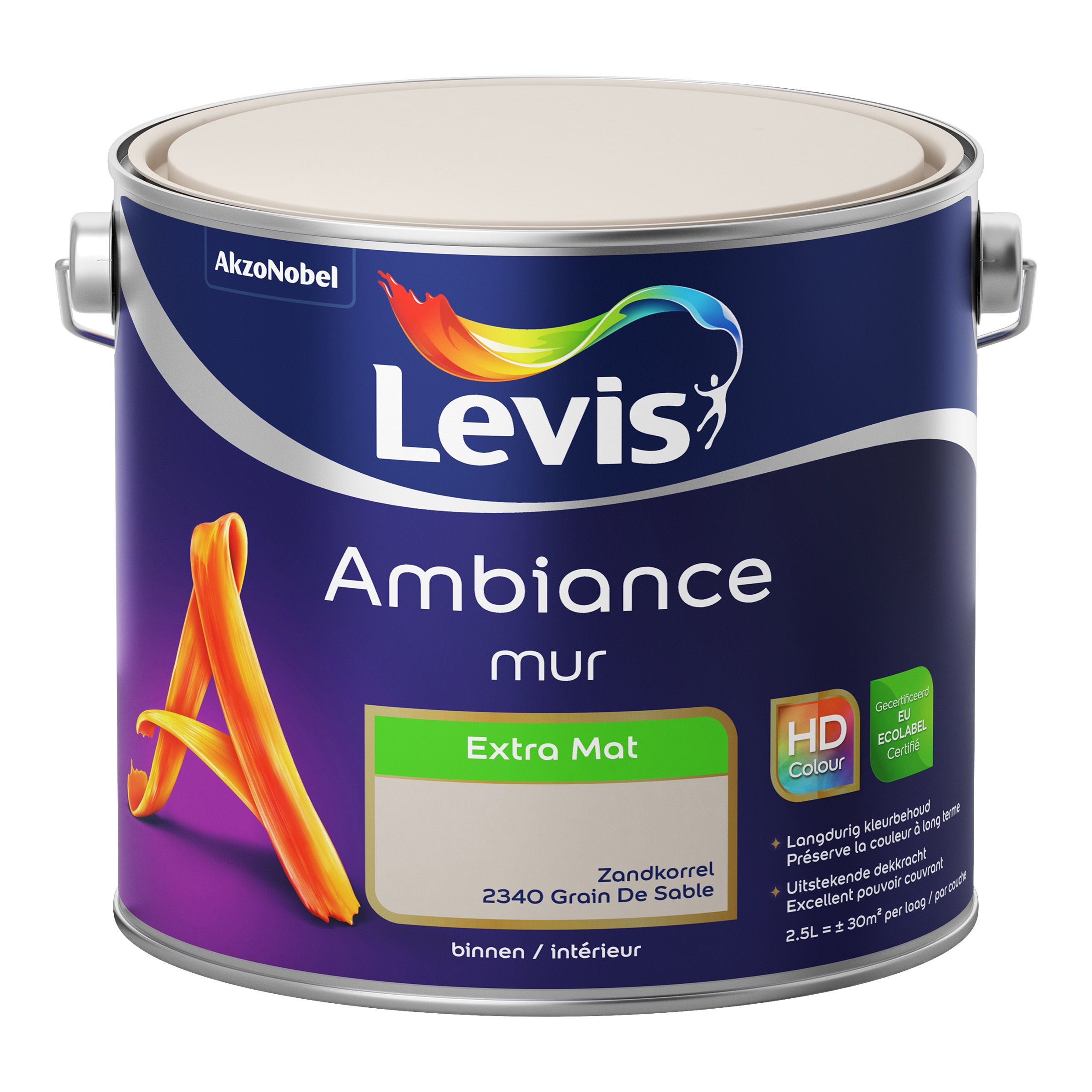 Muurverf Ambiance Mur Extra Mat Zandkorrel 2,5 L