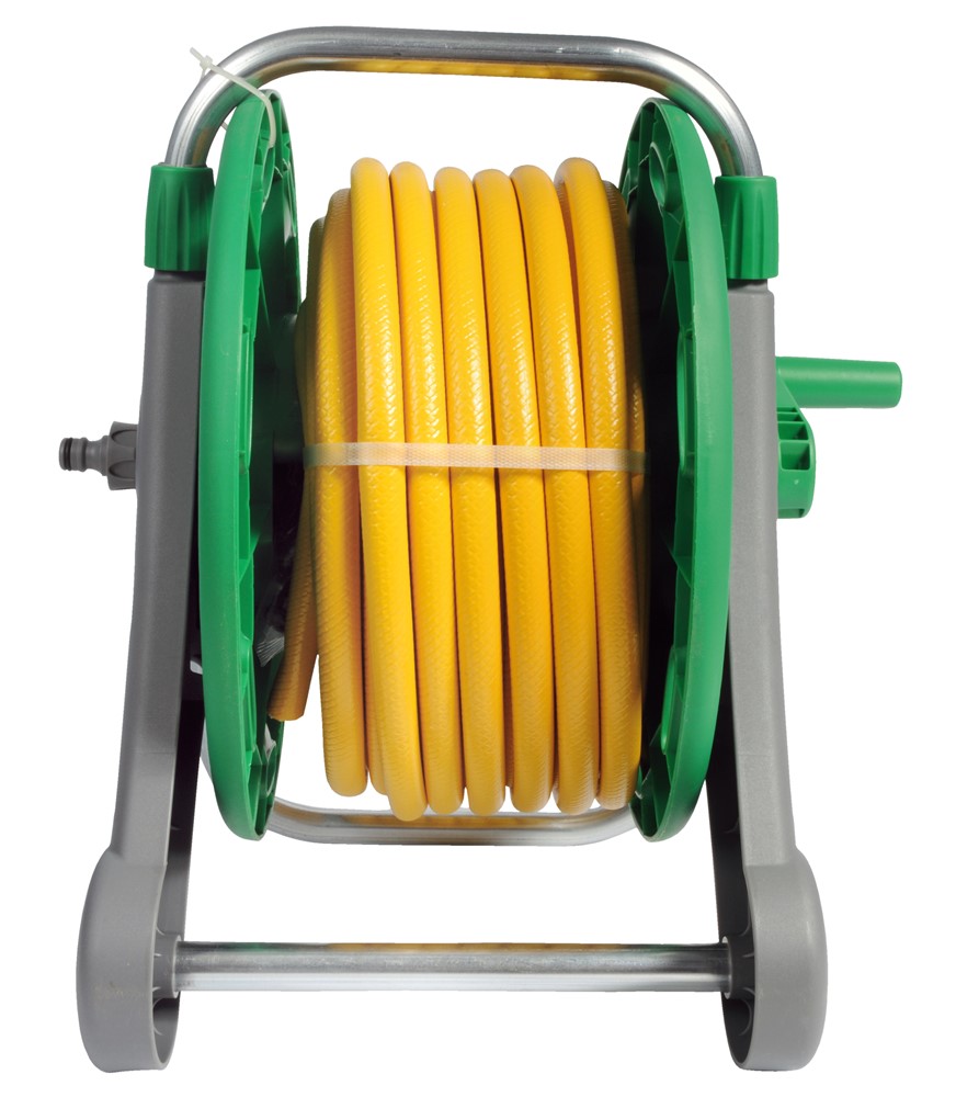 Hozelock Slang / Muurhaspel 2 In 1 - Inclusief 25 Meter Slang, Startset Koppelstukken & Tuinspuit.