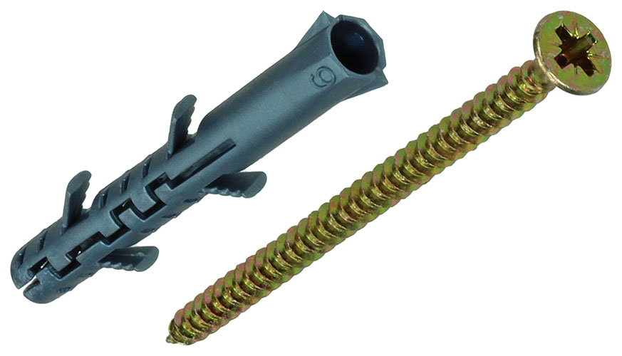 EXPANSIEANKERS POLYETHYLEEN LANG 4X70MM+SCHROEVEN 6X55MM - 12ST