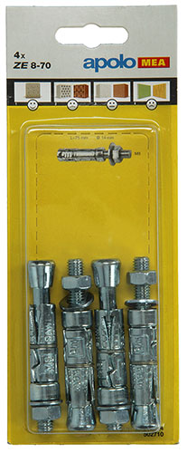 Expansieankers 14mm+draadstuk 8x70mm - 4st