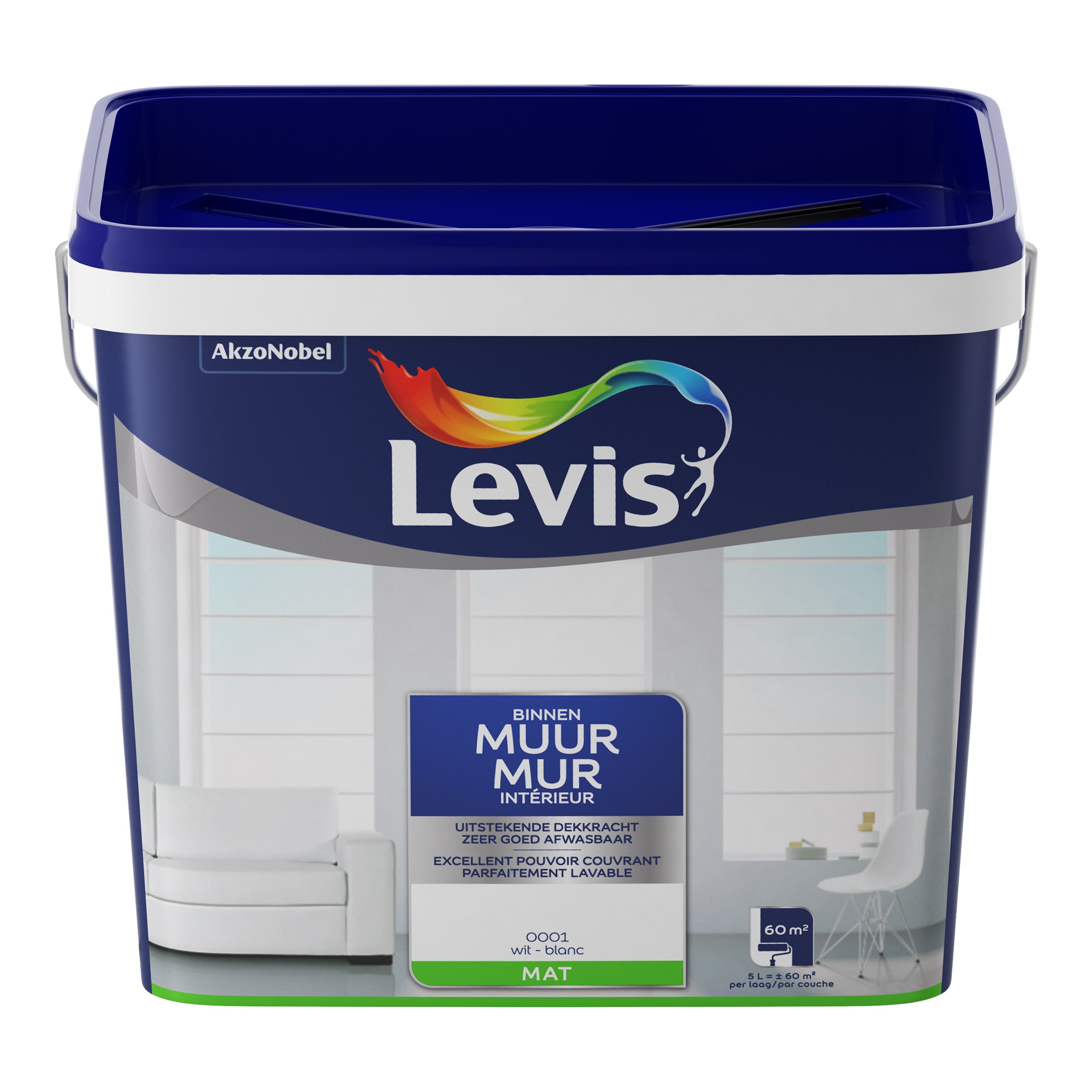 Muurverf Mur Binnen Mat Wit 5 L