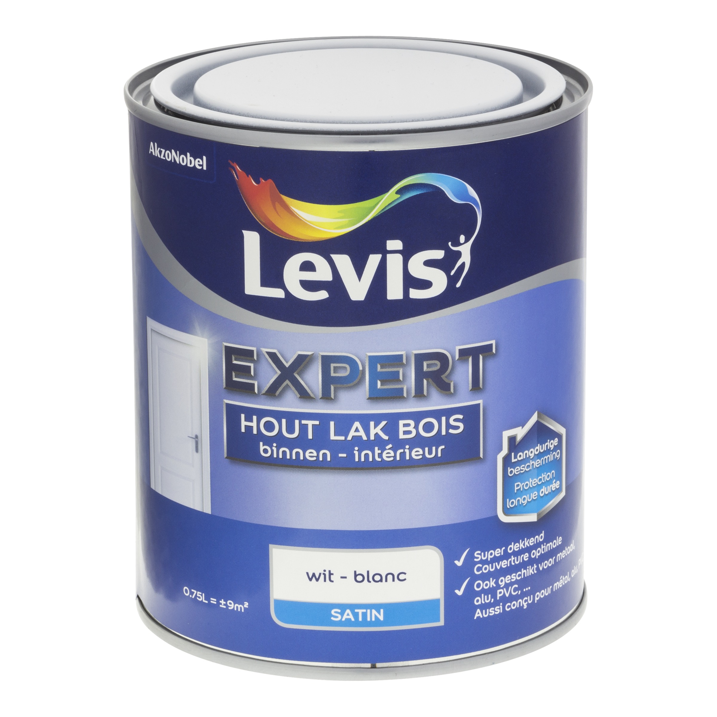 Lak Expert Hout Binnen Satin 750 Ml Wit