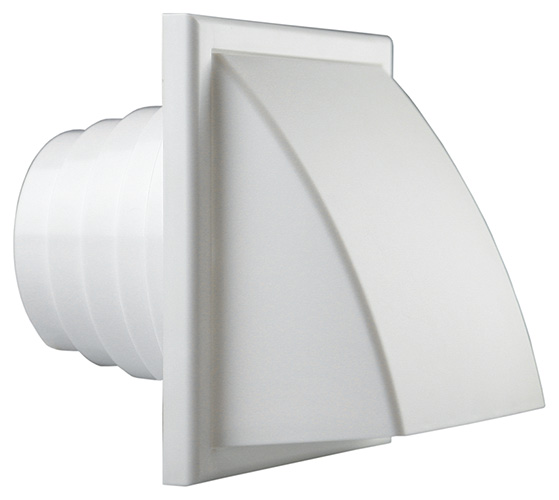 Dampkaprooster 1 Klep Pvc Ral 9010 ø100-130mm