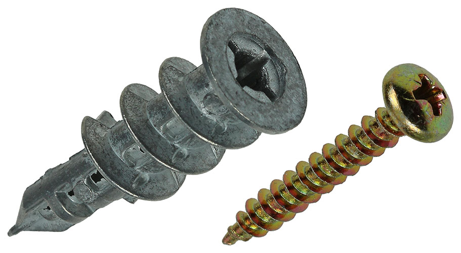 BOORPLUGGEN VOOR GIPSKARTONPLATEN+SCHROEVEN ZAMAC 6X38MM - 15ST