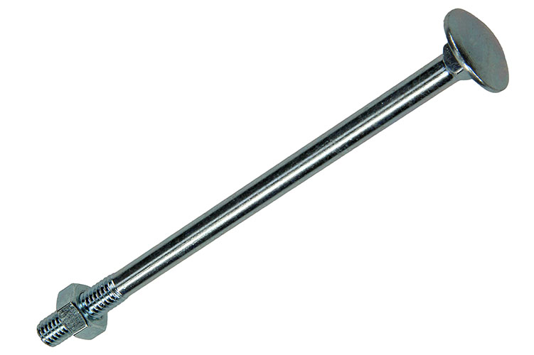 Houtbouten+moeren Verzinkt M6x100mm - 3st