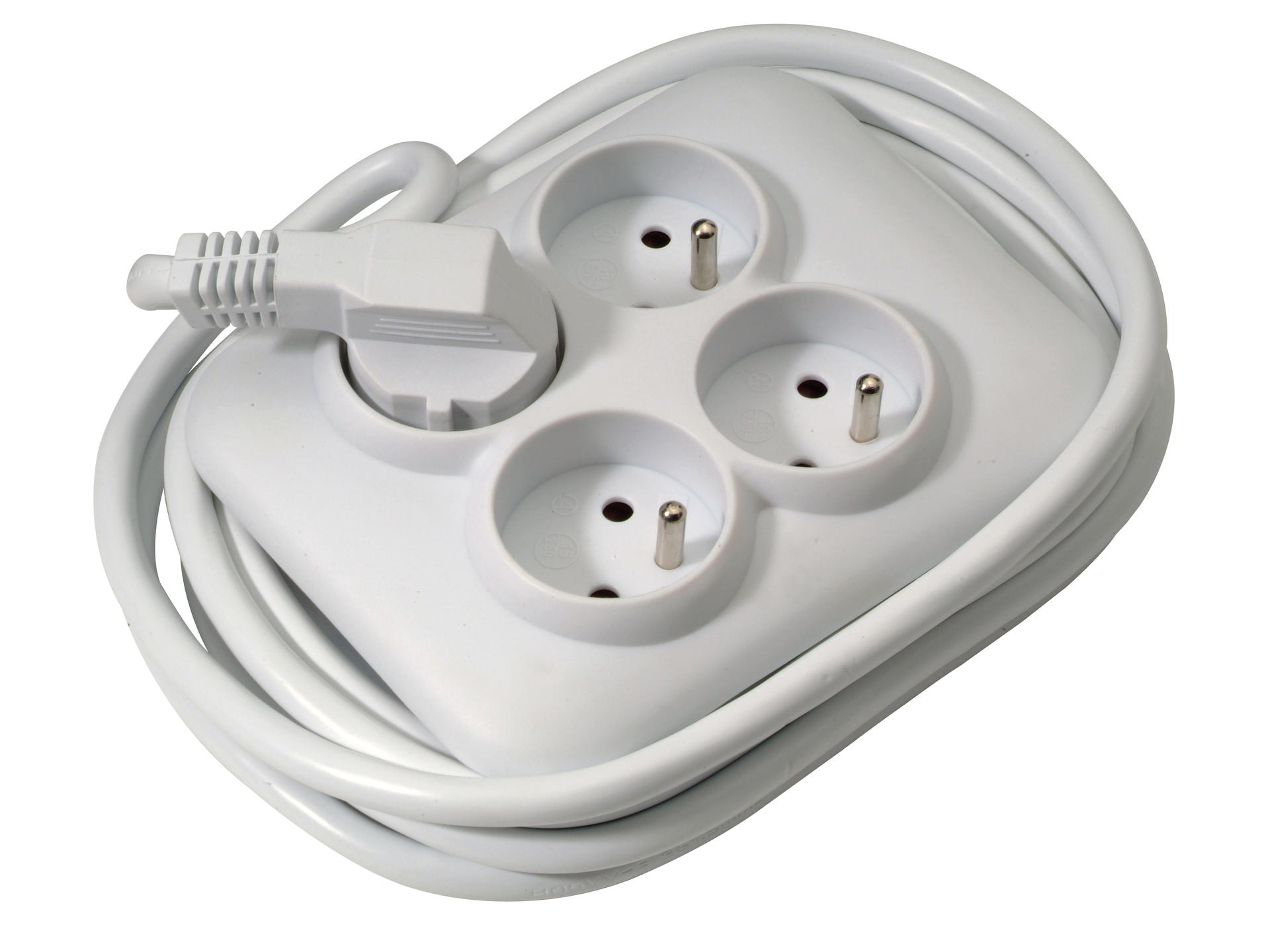 4-voudig Stopcontact + Snoer 3m Wit