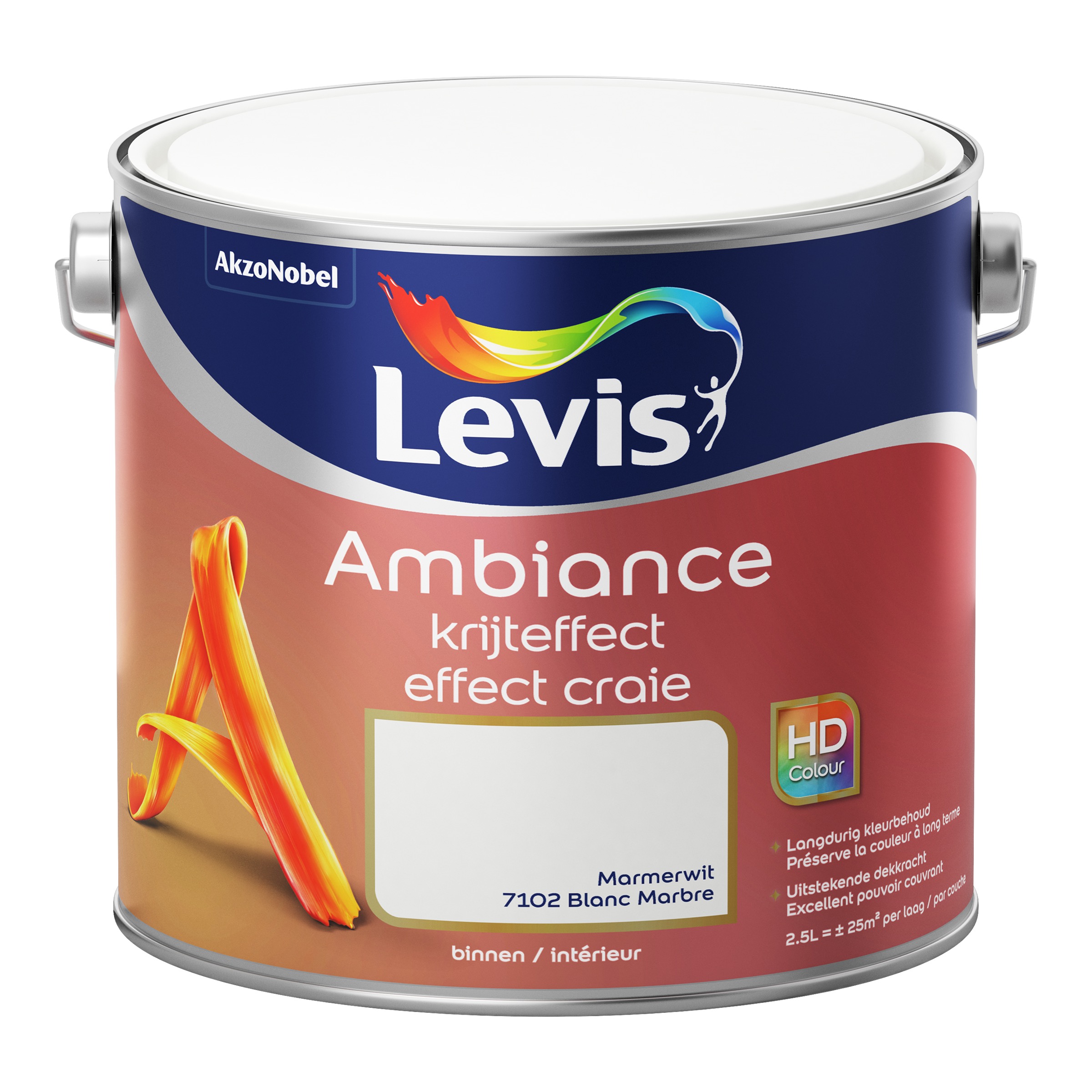 MUURVERF AMBIANCE KRIJTEFFECT MARMERWIT 2,5 L