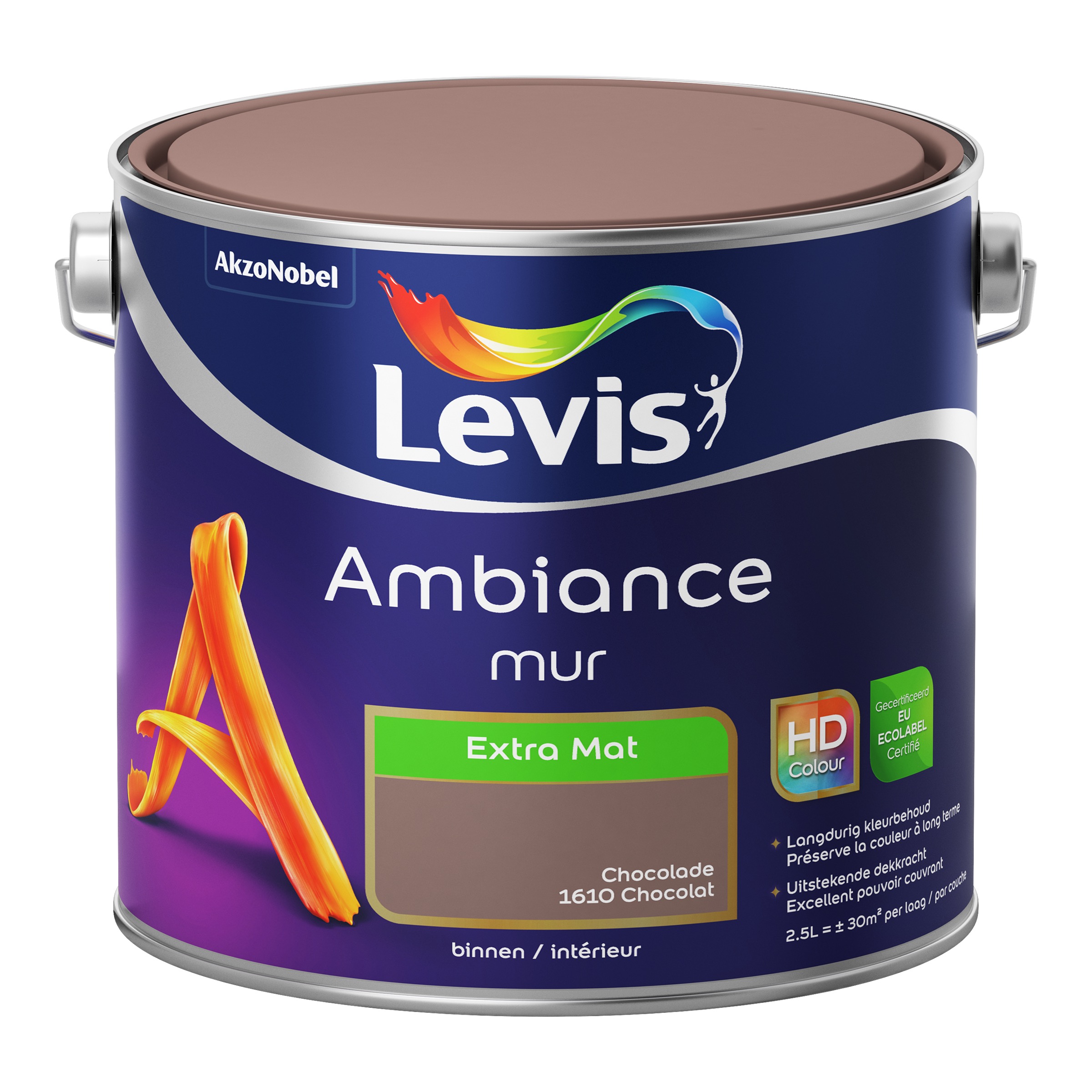MUURVERF AMBIANCE MUR EXTRA MAT CHOCOLADE 2,5 L