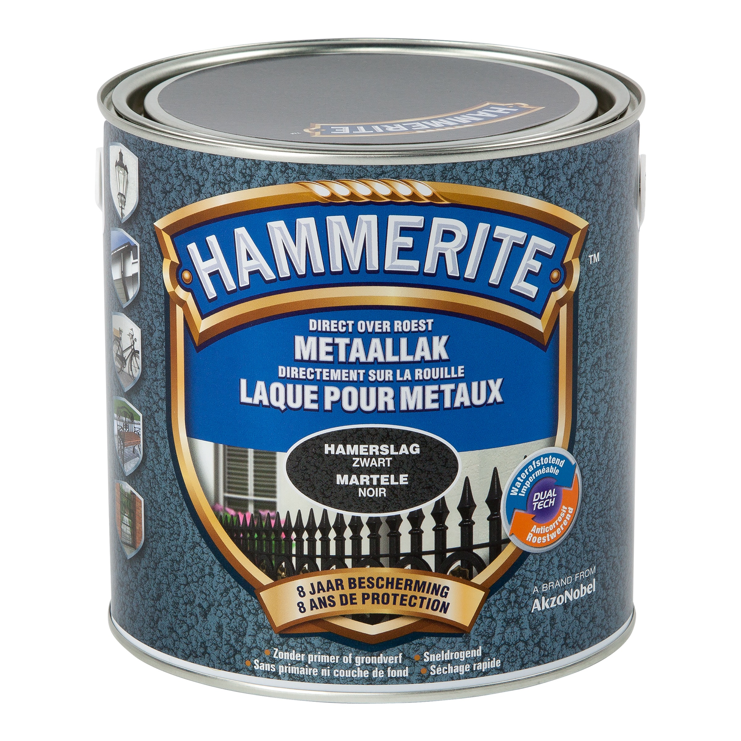 LAK HAMERSLAG ZWART 2,5 L
