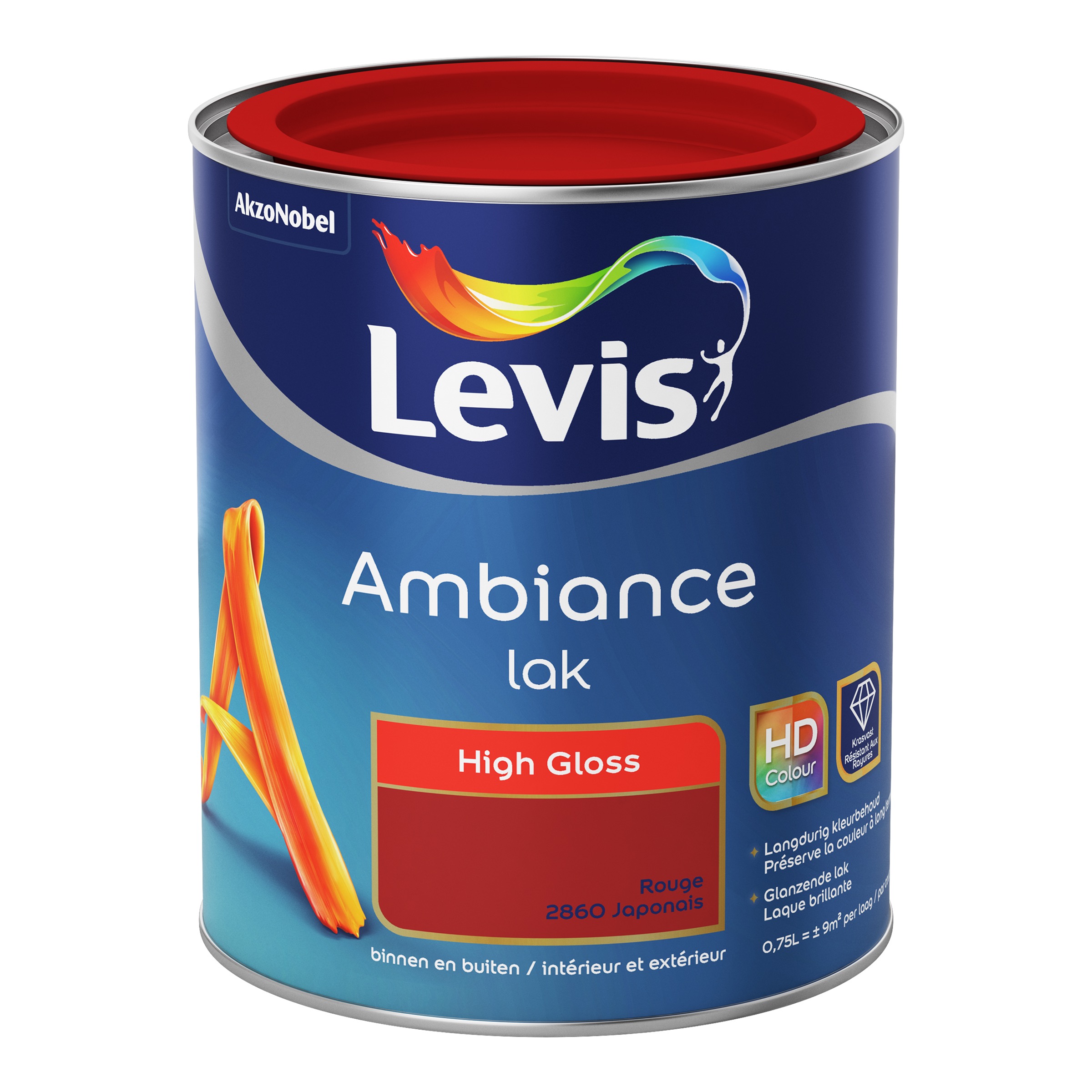 Lak Ambiance High Gloss Rouge Japonnais 750 Ml