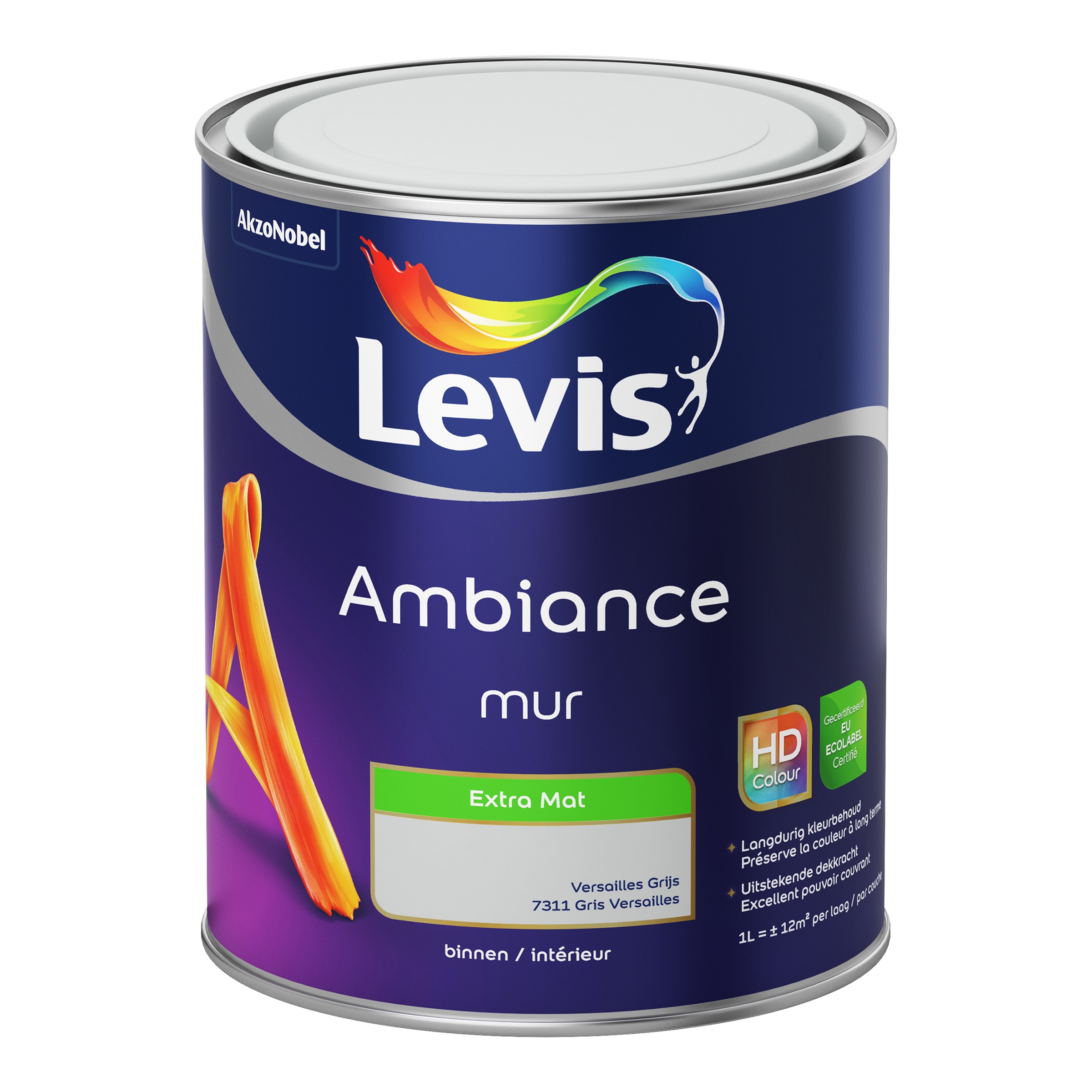 MUURVERF AMBIANCE MUR EXTRA MAT VERSAILLES GRIJS 1 L