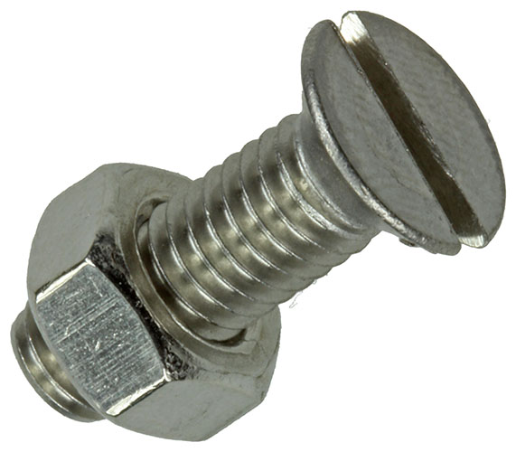 Metaalschroeven Verz. Kop+moer Rvs M6x20mm - 5 St