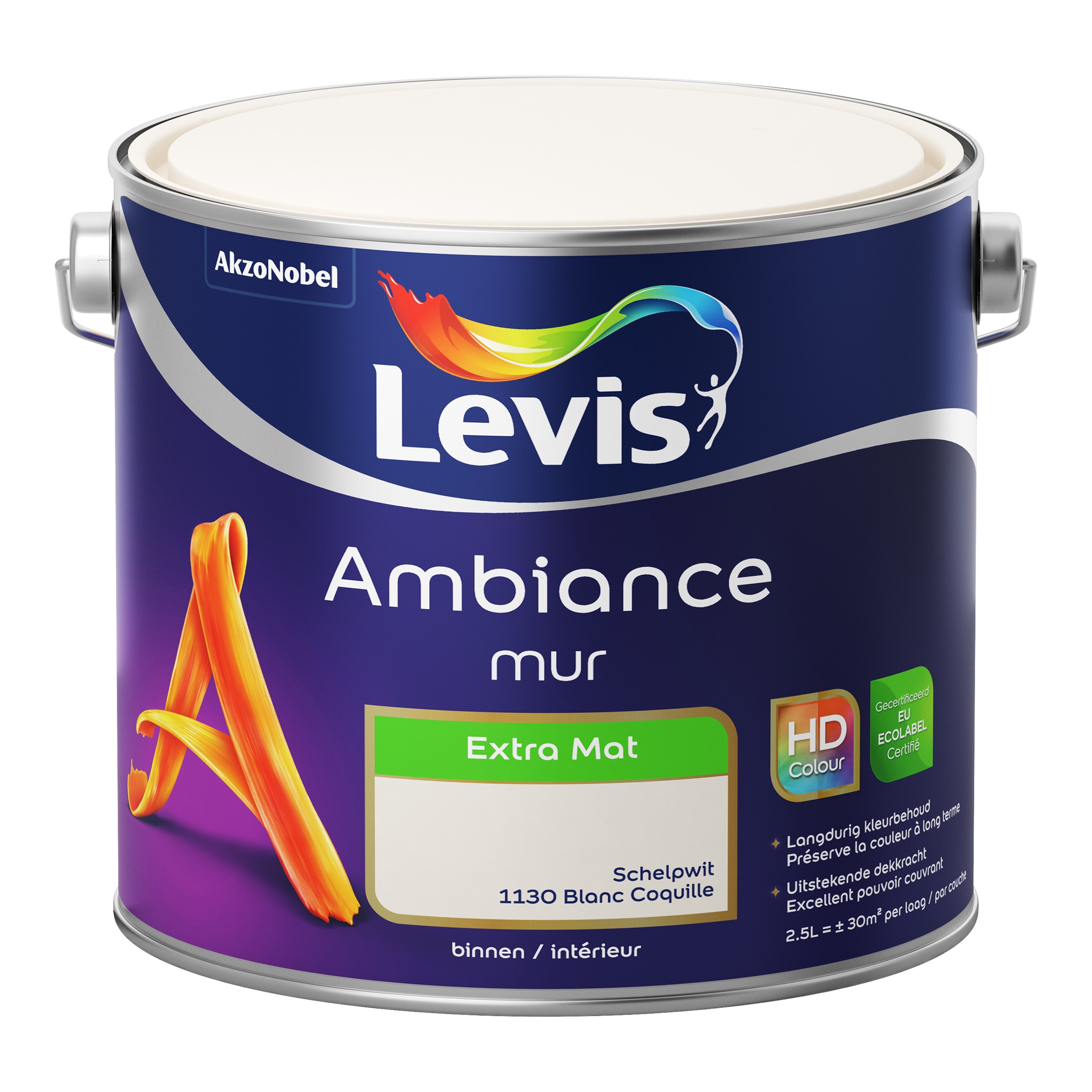 MUURVERF AMBIANCE MUR EXTRA MAT SCHELPWIT 2,5 L